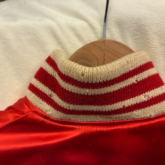 Vintage Ice Capades skater’s red + cream reversible satin bomber jacket - small - Picture 5 of 15